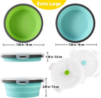 Foldable silicone pet food and water bowls for large dogs