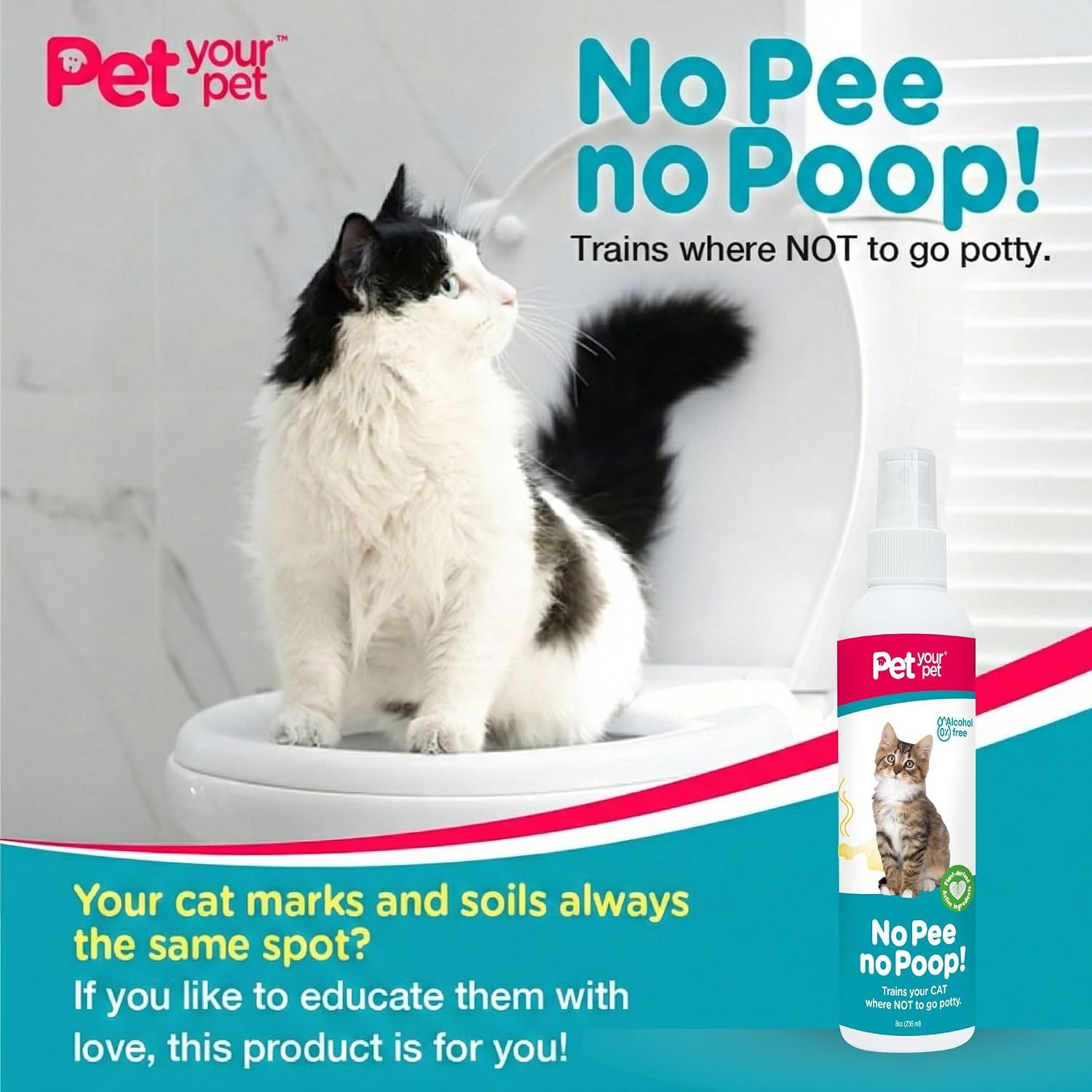 Pet Your Pet cat deterrent spray bottle 8 fluid ounce
