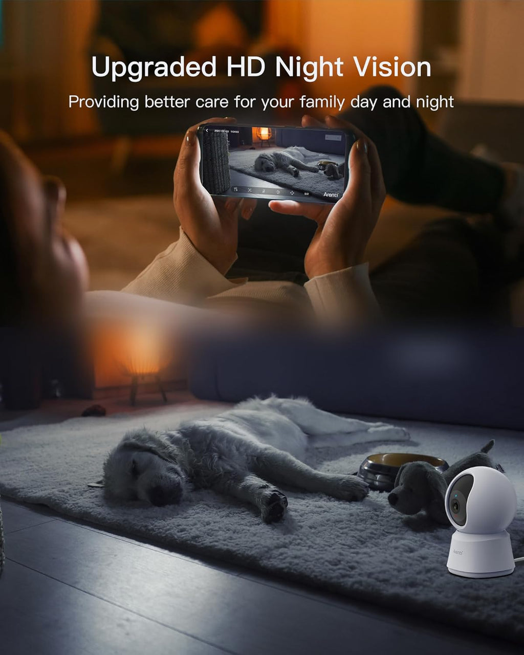 Arenti imported indoor camera showing the micro SD card slot area.