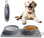 Collapsible Portable 2-in-1 Dog Bowl, Integrated Travel Dog/Cat Food Water Bowl, Silicone Foldable Expandable Bowl with Carabiner - Anti-Spill and Anti-Skid - for Camping/Traveling LPFLASAT (Green) - Image 9