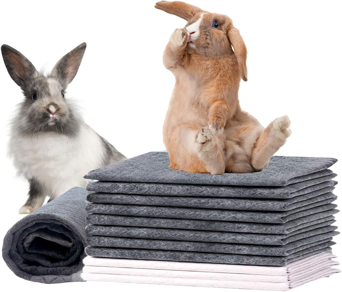 Stack of 100 piece rabbit pee pads packaging details