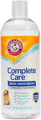 Arm & Hammer premium canine oral care solution back label with ingredients list