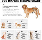 Vuncessin girl dog diapers showing adjustable waist fasteners and tail hole
