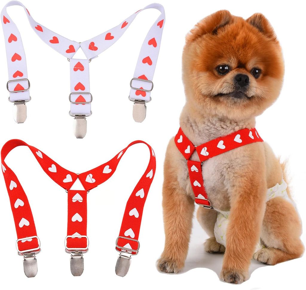 Dog Diaper Suspenders for Male or Female, Leopard Print & Light Green, M - Image 10