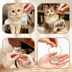 JYMLWWR transparent pet fur keepsake holder displaying the secure twisted opening mechanism.