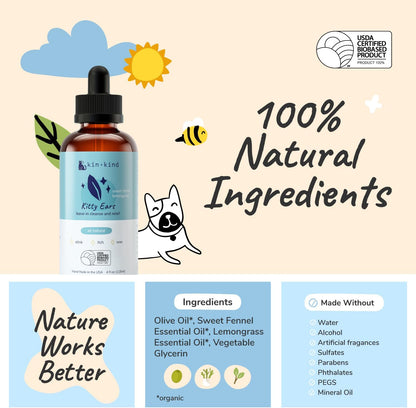 Kin+Kind natural pet grooming ear solution