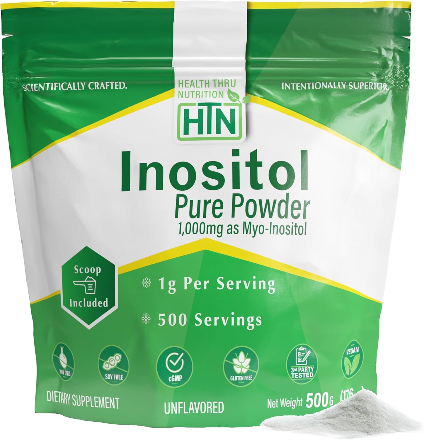 Health Thru Nutrition Myo Inositol Pure Powder front view packaging