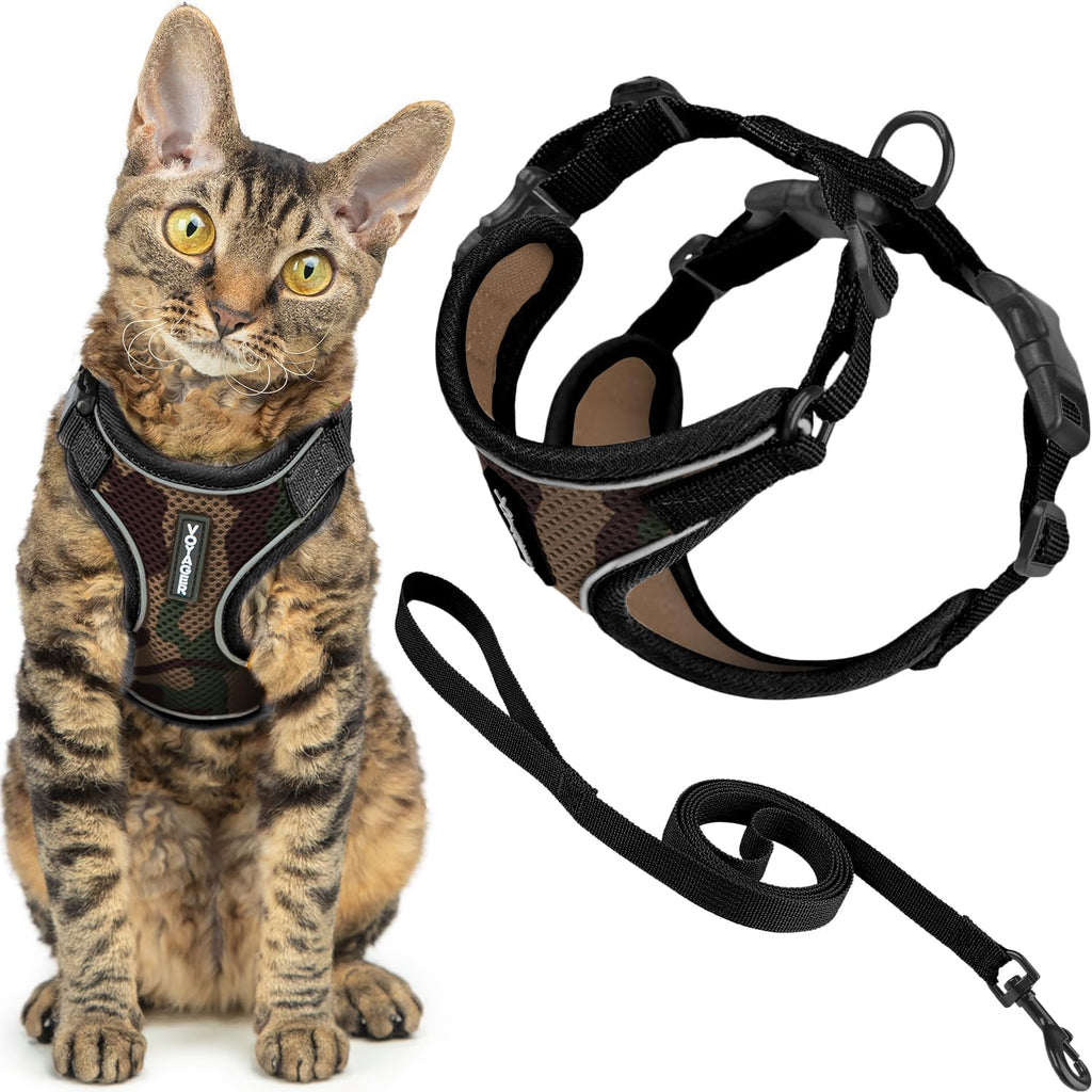 Voyager Escape-Proof Step-in Lock Cat Harness & 5ft Neoprene-Handle Leash Set All-Weather Mesh with Reflective Stitching for Small to Large Cats by Best Pet Supplies, Lime (327), XS - Image 10