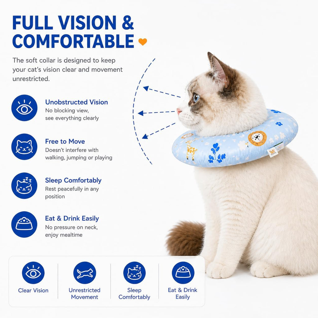 Adjustable soft Elizabethan collar alternative showcasing the anti-slip drawstring mechanism.