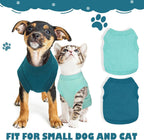 Two pack puppy t shirts in vibrant cyan and dark green colors.