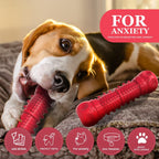 Natural rubber dog toy with treat grooves and squeaker