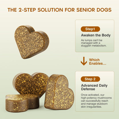 Ladnut senior dog supplement packaging showing chicken flavor label details and 120 count text