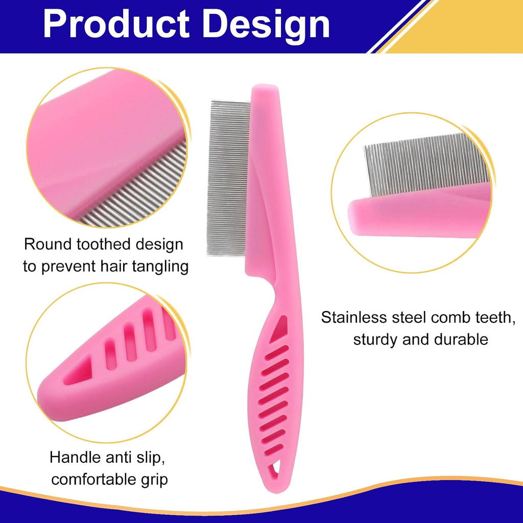 Using a metal flea comb to remove tear stains on a cat
