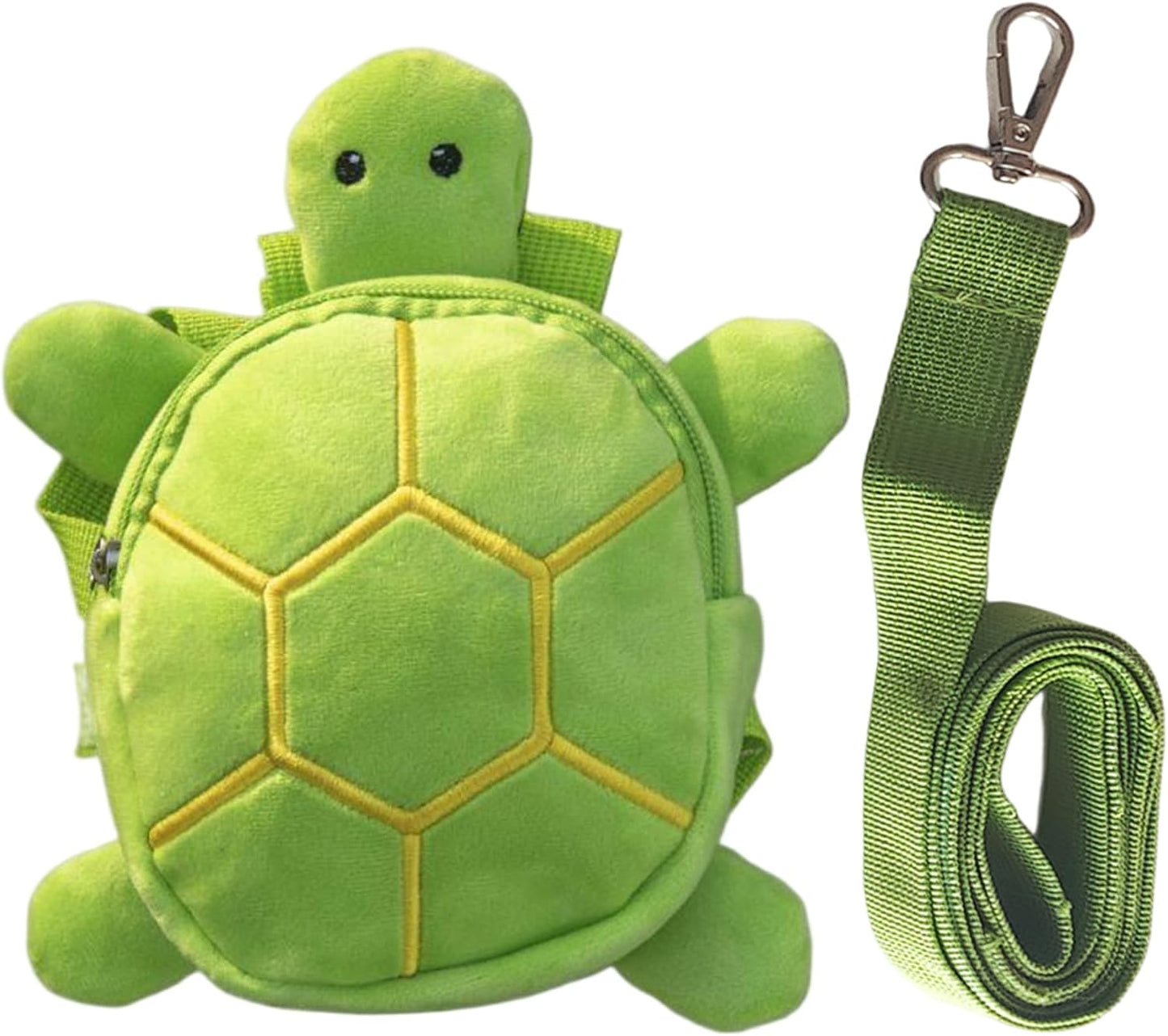 GKYQVE dog backpack harness green turtle shape front view worn by a small dog on a walk