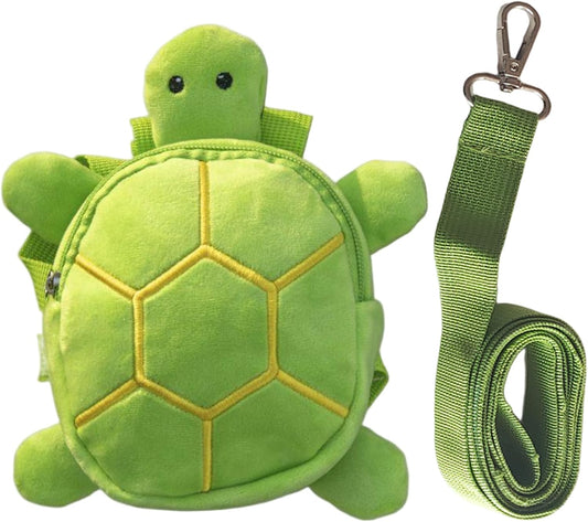 GKYQVE dog backpack harness green turtle shape front view worn by a small dog on a walk