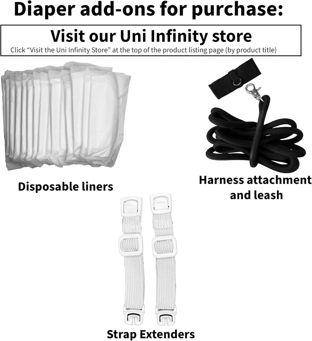 Uni Infinity chicken diapers size chart reference guide