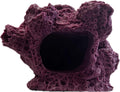 Ocean Aquaria 7 hole barnacle cave frag rock in coralline purple front view for reef aquariums