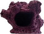 Ocean Aquaria 7 hole barnacle cave frag rock in coralline purple front view for reef aquariums