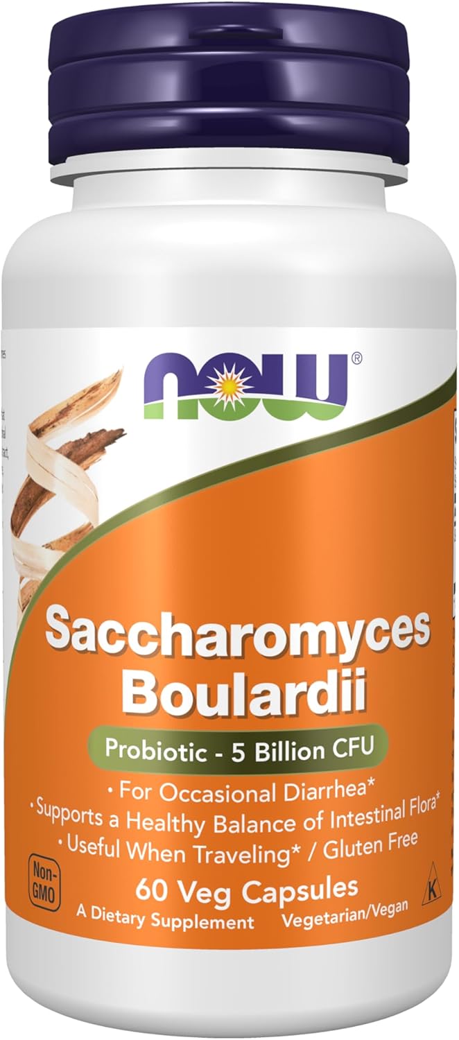 Now Foods, Saccharomyces Boulardii, 60 Veg Capsules, 60 grams - Image 1