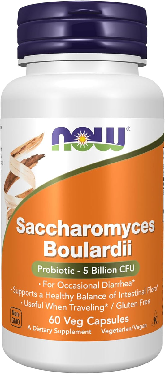 Now Foods, Saccharomyces Boulardii, 60 Veg Capsules, 60 grams - Image 1