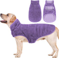 Malier dog winter coat purple medium front view on a pet.