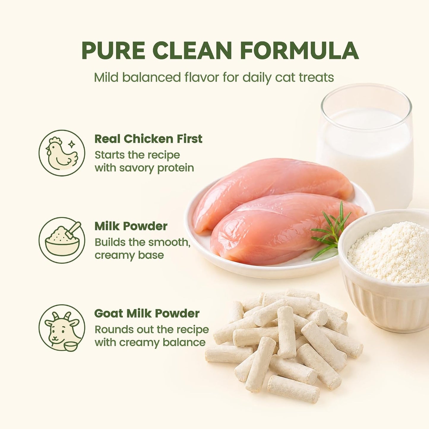 Close up of Catit freeze dried chicken treats being rehydrated with water for kittens.