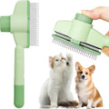 Kittupet self-cleaning pet grooming comb front view with stainless steel teeth