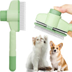 Kittupet self-cleaning pet grooming comb front view with stainless steel teeth