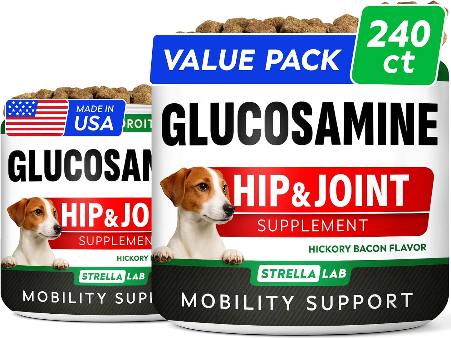 Glucosamine Treats for Dogs - Joint Supplement w/Omega-3 Fish Oil - Chondroitin, MSM - Advanced Mobility Chews - Joint Pain Relief - Hip & Joint Care - Chicken Flavor - 120 Ct - Made in USA - Image 11