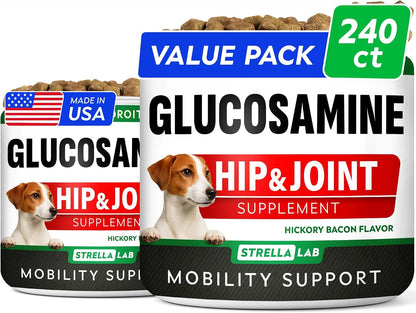 Glucosamine Treats for Dogs - Joint Supplement w/Omega-3 Fish Oil - Chondroitin, MSM - Advanced Mobility Chews - Joint Pain Relief - Hip & Joint Care - Chicken Flavor - 120 Ct - Made in USA - Image 11