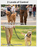 Joytale tactical dog lead showing double sided reflective threads for night safety