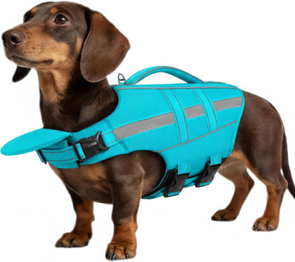 ASENKU Dog Life Jacket, High-Buoyancy Life Vest with Removable Front Float, Rescue Handle and Reflective Strips, Adjustable Swim Vest for Boating, Swimming, Beach(Green S) - Image 10