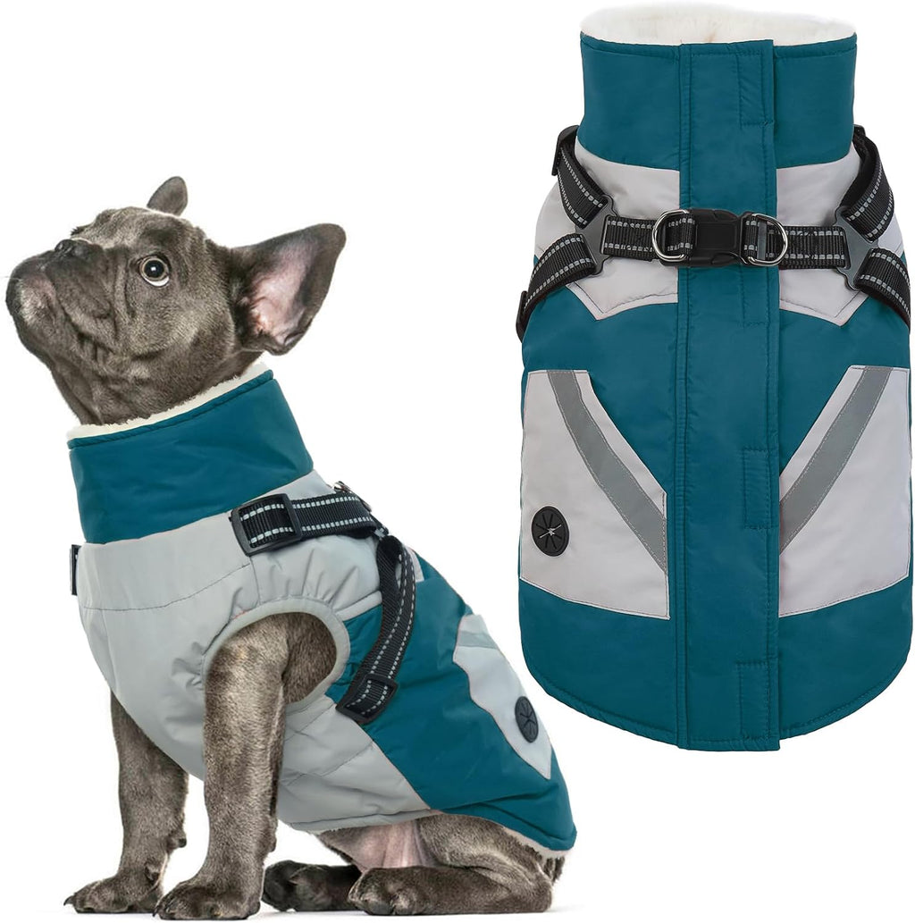 IECOii Dog Coat for Large Dogs, Orange, X-Large - Waterproof Winter Fleece Jacket with Harness, Turtleneck, Reflective Straps, Zipper Closure - Image 15