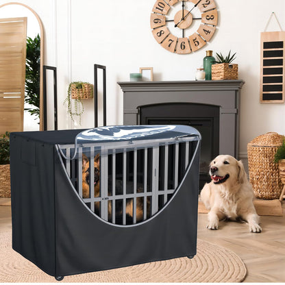MDHAO durable Oxford fabric dog cage shield protecting a wire mesh crate interior