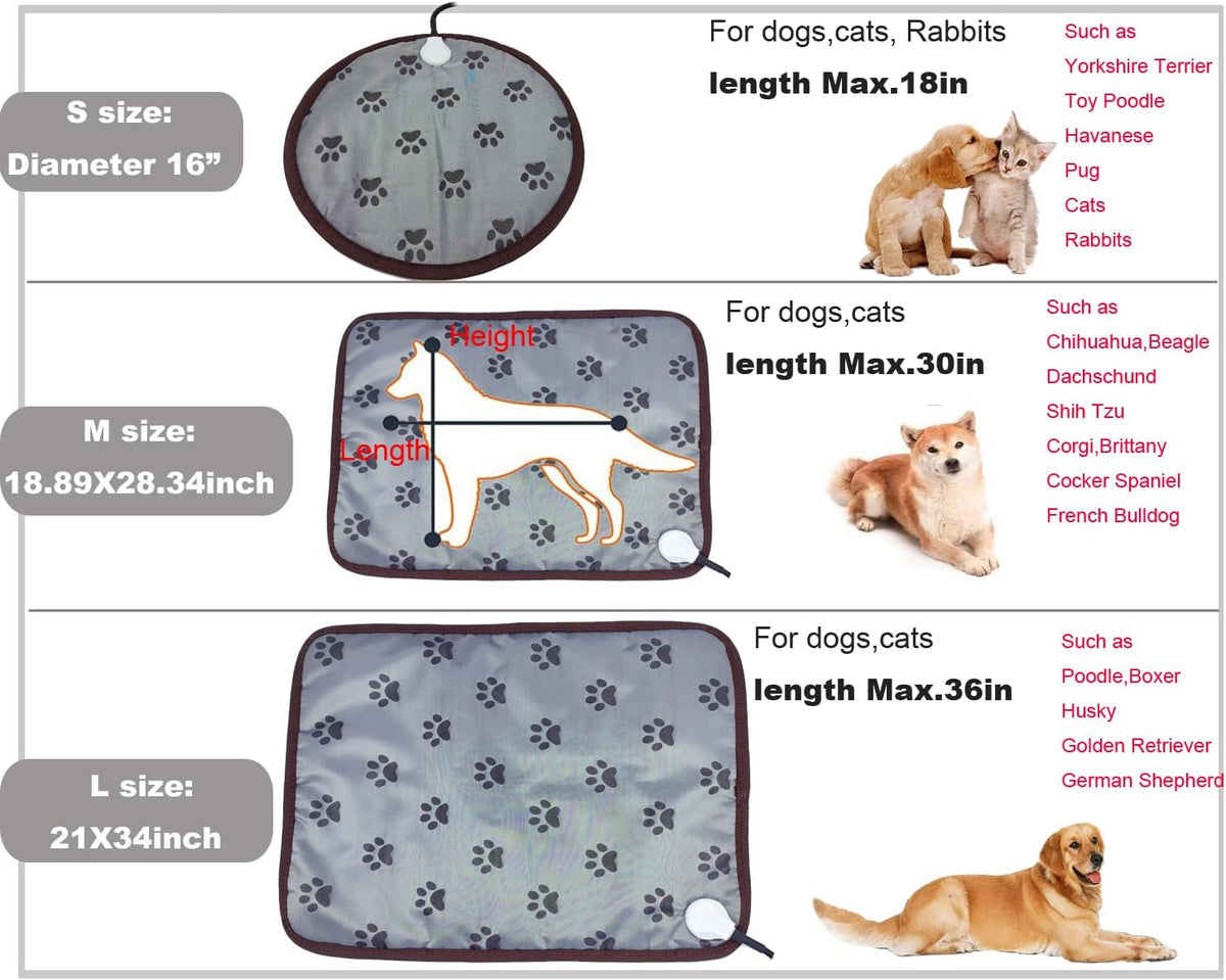 Premium USA imported heated pet blanket showing adjustable temperature settings