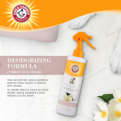 Back label of Arm And Hammer waterless bath spray showing directions