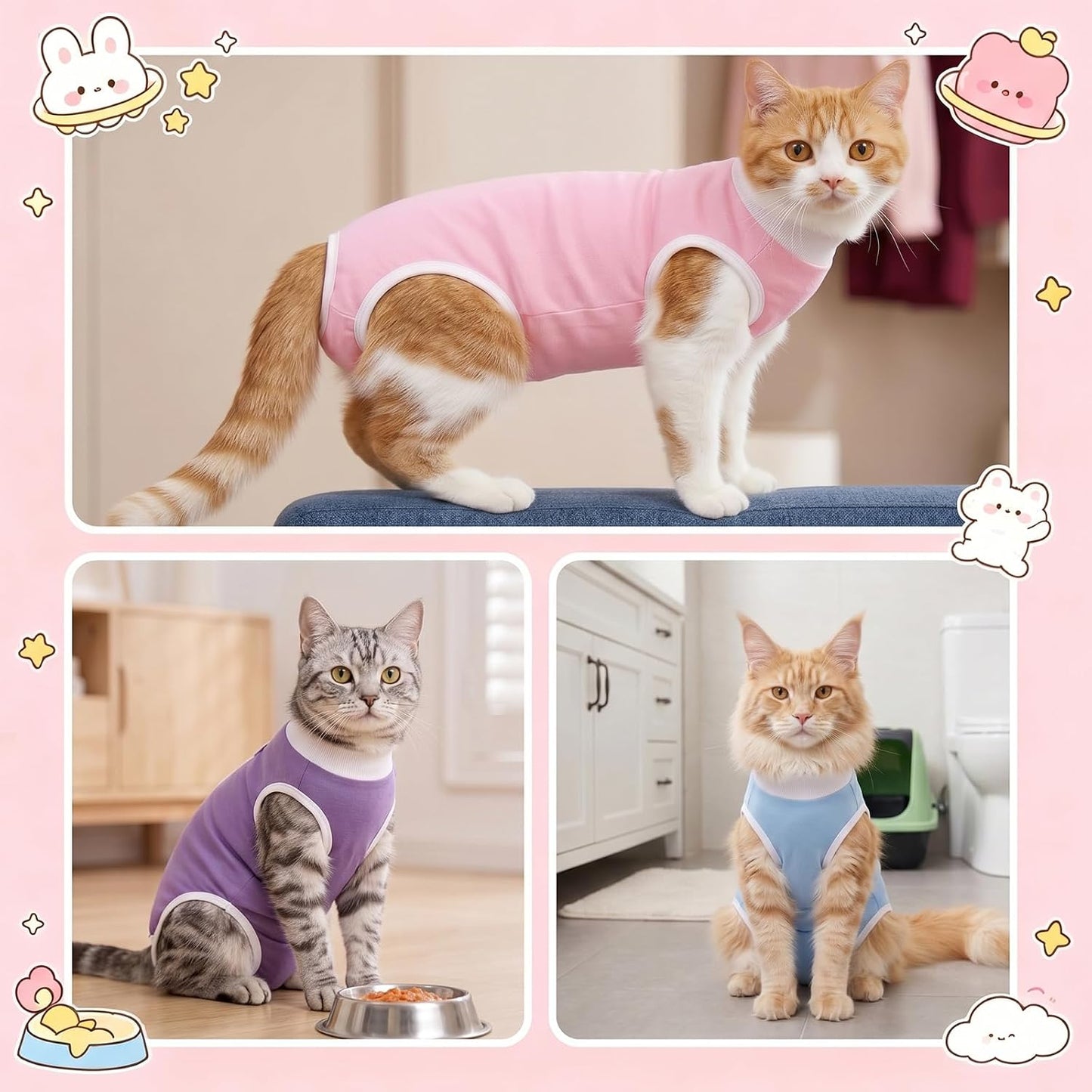 Soft fabric texture of Coppthinktu cat surgery onesie