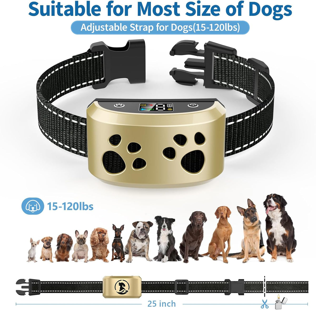 Side view of Kismiger dog training collar