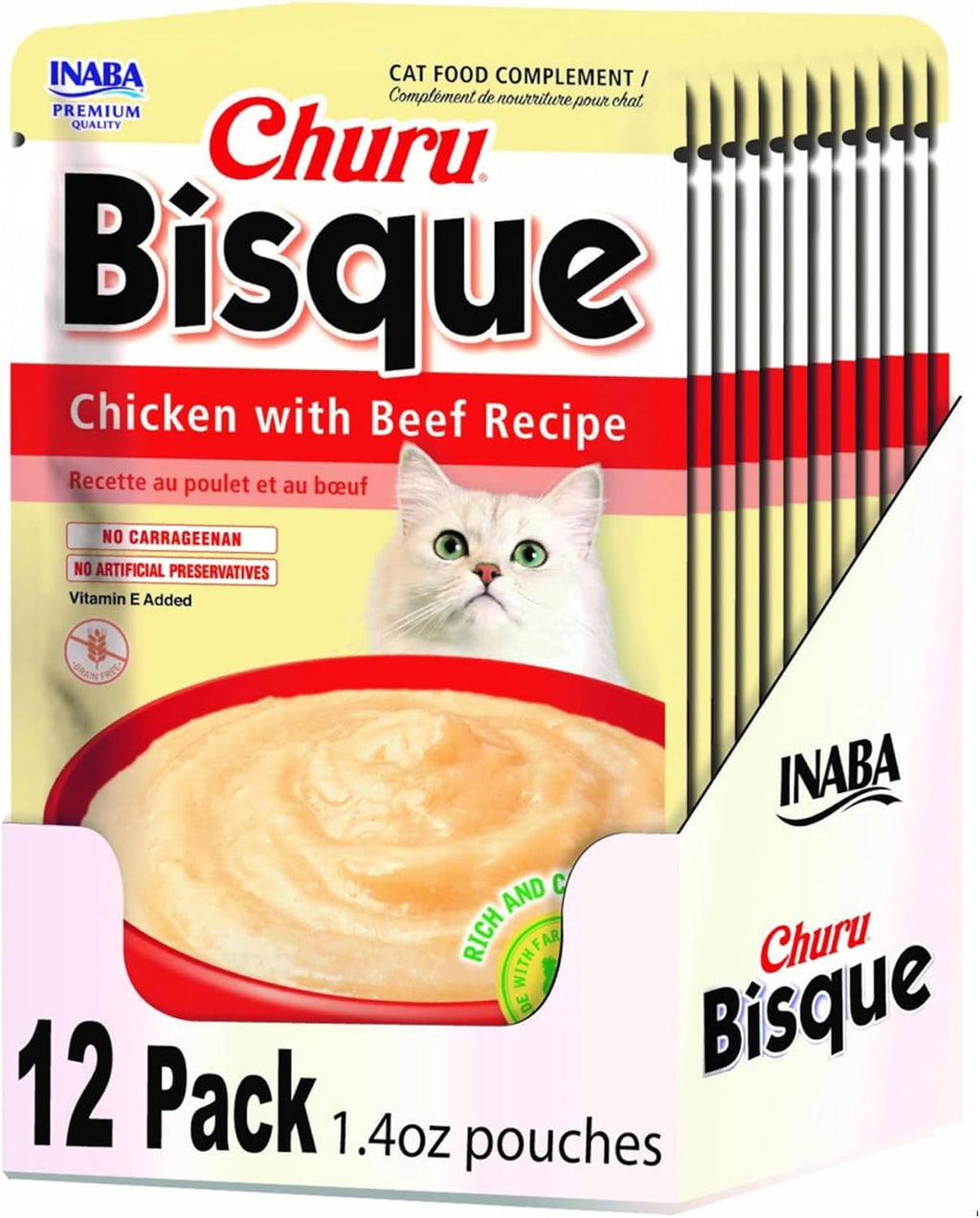 INABA Churu Bisque for Cats, Creamy Lickable Pure Side Dish with Vitamin E, 1.4 Ounces per Pouch, 12 Pouches, Tuna & Chicken Variety - Image 12