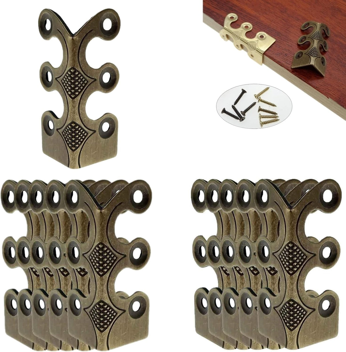 Loisdaro solid brass skirting board corner protectors front view