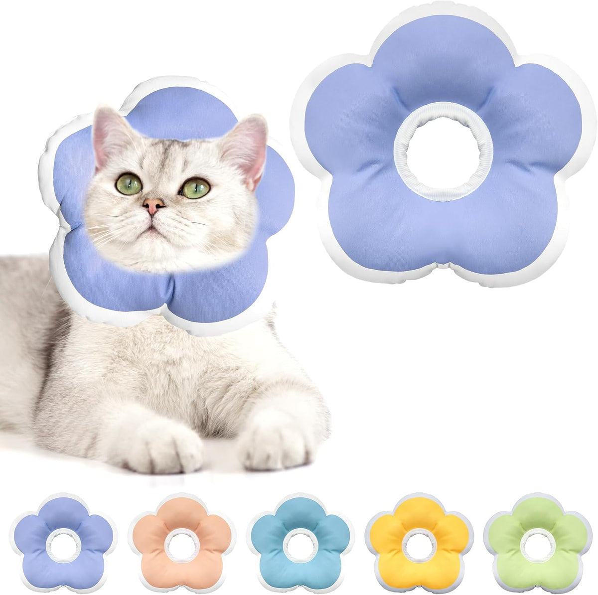 Cat Cone Collar Soft, Waterproof Cats Cones to Stop Licking After Surgery, Adjustable Soft Elizabeth Cats Collars for Wound Healing, Flower Shape Cat Recovery Collar (Pastel Orange, X-Small) - Image 15