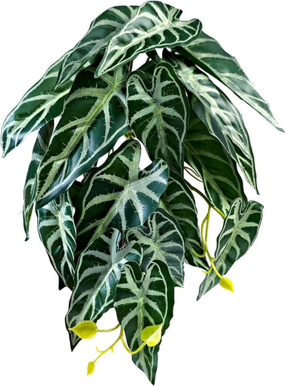 Woyrise Reptile Plants, Terrarium Hanging Plant Vines, Artificial Leaves with Suction Cup, Bearded Dragon Tank Accessories for Gecko Lizard Snake Frog Tortoise Decorations - Codiaeum Variegatum - Image 9