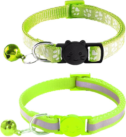 2 Pack Breakaway Cat Collars with Bells, Reflective Design and Claw Print Design, Safety Buckle Kitten Collars Adjustable from 7.5 to 12.5 Inches (Sky Blue) - Image 10