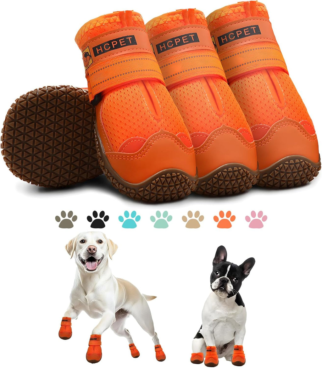 Hcpet Dog Shoes for Dogs, Dog Booties for Dogs, Anti-Slip Dog Boots & Paw Protectors for Hot Pavement Winter Snow Hiking with Reflective Straps Khaki Size 6, 4PCS - Image 10