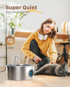 Fofnon cat water fountain blue LED light water level window