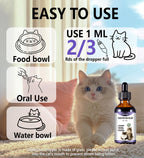 Netwik fast acting cat constipation drops beside a healthy domestic cat.
