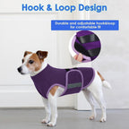 Migohi dog anxiety vest hook and loop fastener strap adjustment detail