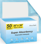 Super Absorbency Disposable Leakproof Underpads with Quick Drying for Baby, Adults, Puppy, Dog Bed Pee Pads, Extra Large, XXL Incontinence Pads, 30â€ x 36â€, 50 Count - Image 1