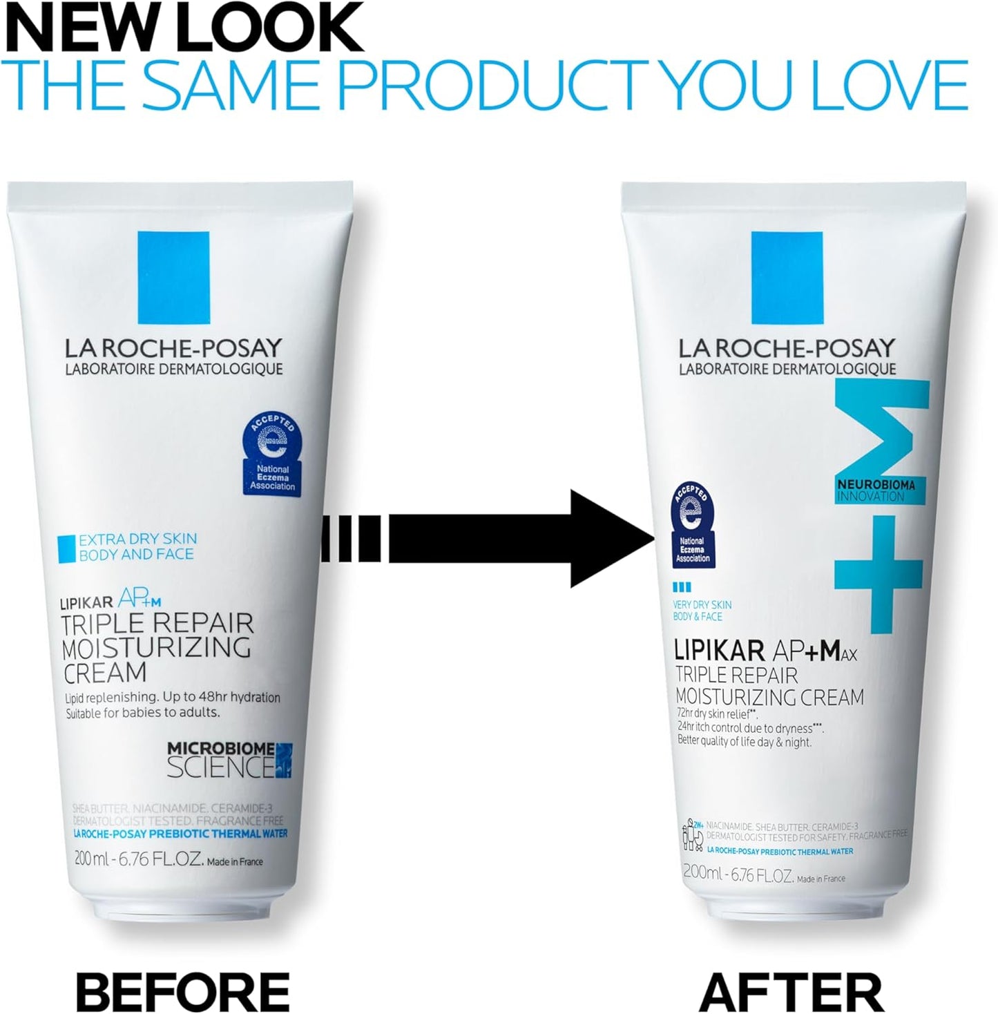 La Roche-Posay Lipikar AP+MAX Triple Repair Moisturizing Cream standing upright alongside skincare essentials