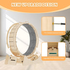 Extra large solid wood cat running wheel stable base assembly